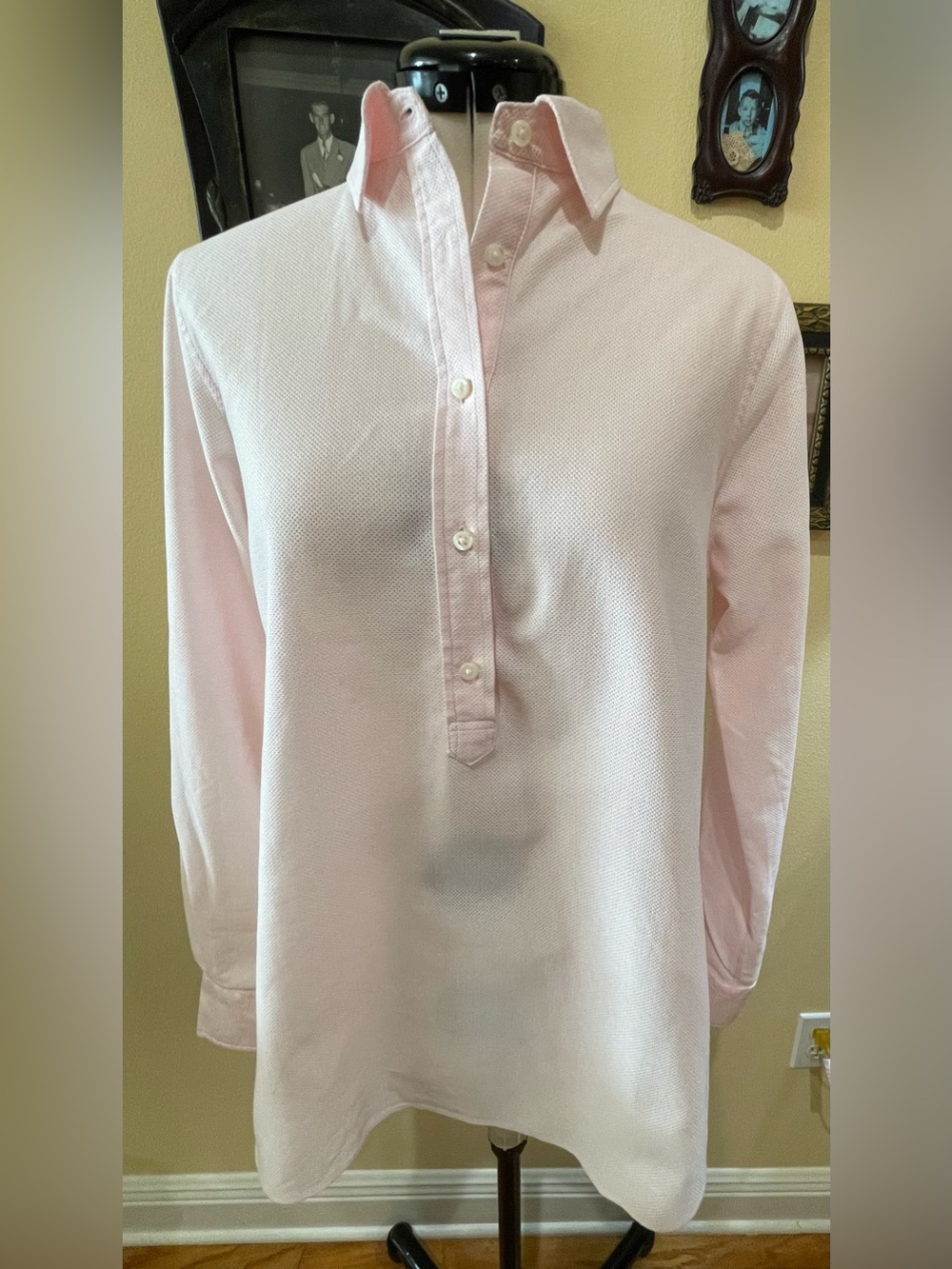 Ann Mashburn Pink Cotton Popover Shirt Medium